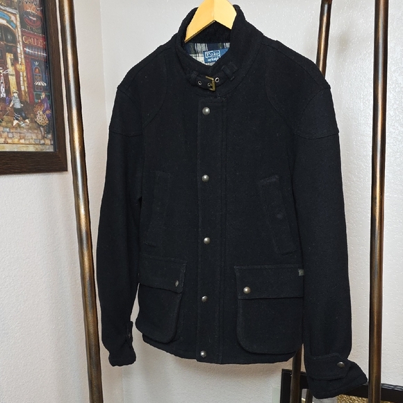 Polo RL & Co Ralph Lauren Military Hunting Biker Moto Field Jacket Large